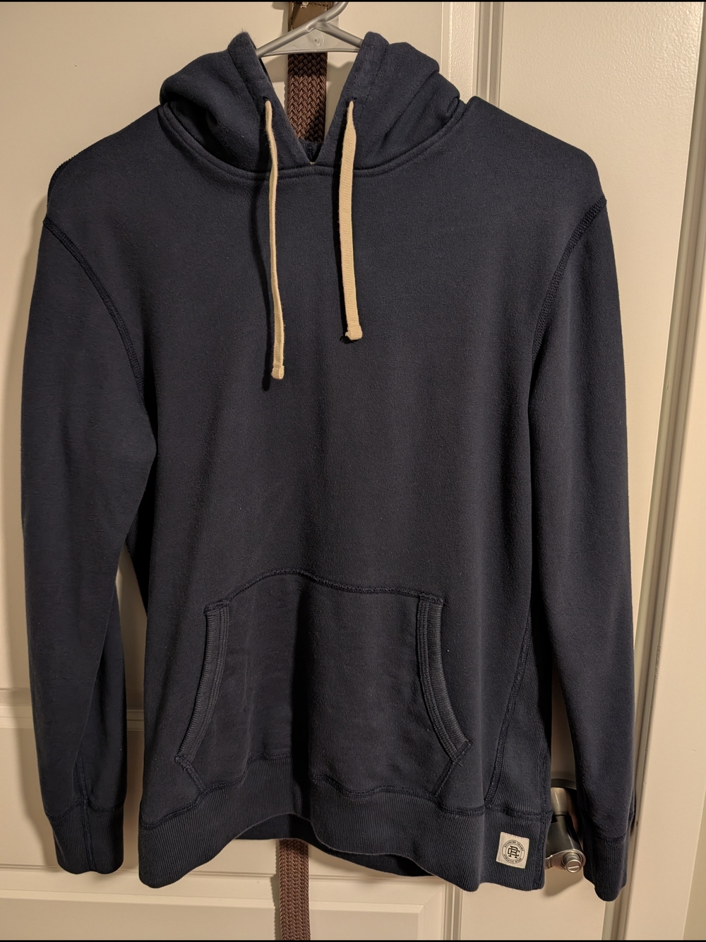Reigning Champ Midweight Pullover Slim Hoodie with Cream Drawcords